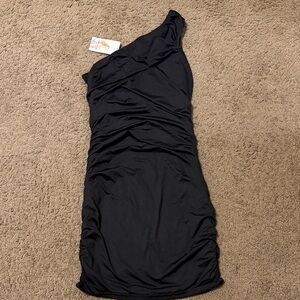 Chic One-Shoulder Black Dress